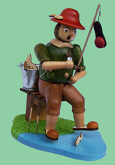 Räuchermann sitzender Angler